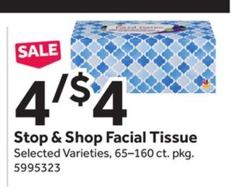 Stop&Shop Stop & shop facial tissue offer