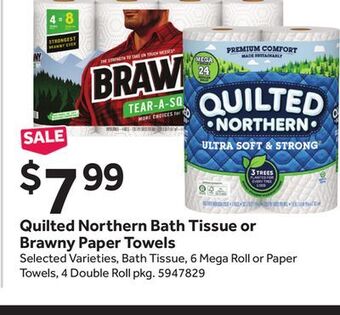 Stop&Shop Quilted northern bath tissue or brawny paper towels offer