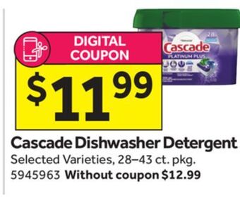 Stop&Shop Cascade dishwasher detergent offer