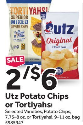 Stop&Shop Utz potato chips or tortiyahs! offer
