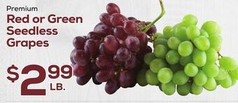 DeCicco & Sons Premium red or green seedless grapes offer