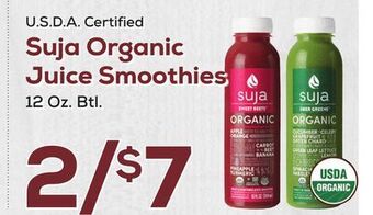 DeCicco & Sons Suja organic juice smoothies offer