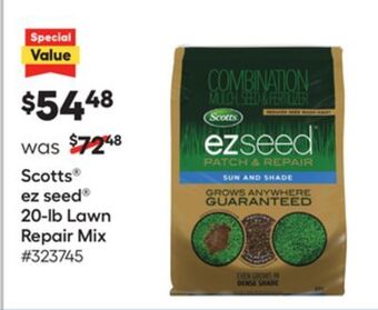 Lowe's Scotts® ez seed® 20-lb lawn repair mix offer