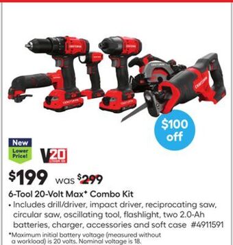 Lowe's 6-tool 20-volt max f combo kit offer