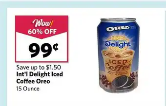 Grocery Outlet Int'l Delight Iced Coffee Oreo 15 Ounce offer