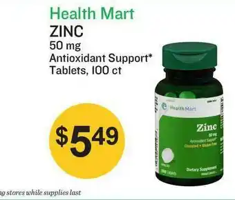 Health Mart Health Mart Zinc 50 Mg offer