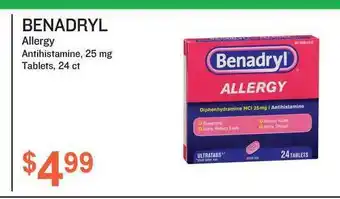 Health Mart Benadryl Allergy Antihistamine, 25 Mg Tablets, 24 Ct offer