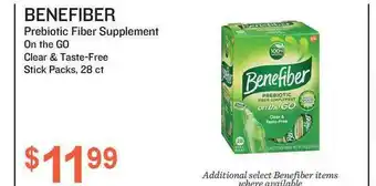 Health Mart Benefiber Prebiotic Fiber Supplement On The Go Clear & Taste-Free Stick Packs, 28 Ct offer