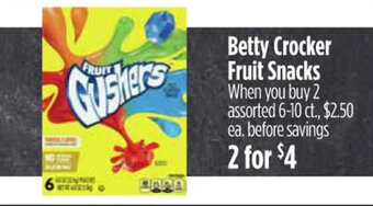 Harmons Betty Crocker Fruit Snacks offer