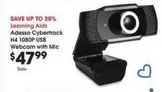 JayC Adesso Cybertrack H4 1080P USB Webcam With Mic offer