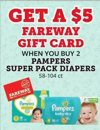 Fareway Pampers Super Pack Diapers offer