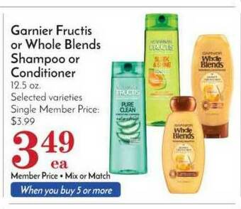 Pavilions Garnier Fructis Or Whole Blends Shampoo Or Conditioner offer