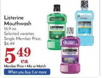 Pavilions Listerine Mouthwash offer