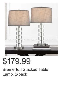 Costco Bremerton stacked table lamp, 2-pack offer