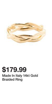 TJ Maxx Made in italy 14kt gold braided ring offer