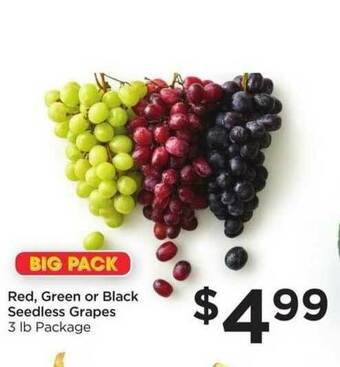 Food 4 Less Red, Green Or Black Seedless Grapes offer