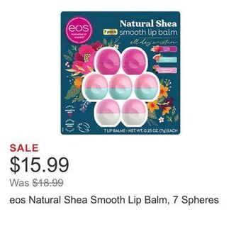 Costco Eos natural shea smooth lip balm, 7 spheres offer