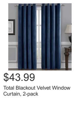 Costco Total blackout velvet window curtain, 2-pack offer