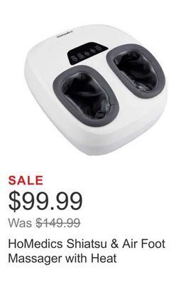 Costco Homedics shiatsu & air foot massager with heat offer