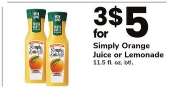 ACME Simply orange juice or lemonade offer