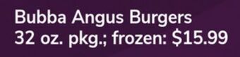 ACME Bubba angus burgers offer