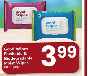 ACME Good wipes flushable & biodegradable moist wipes offer