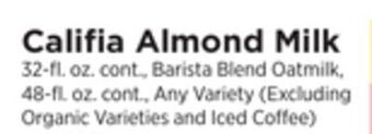 ShopRite Almond milk offer