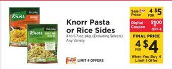 ShopRite Pasta or rice sides offer