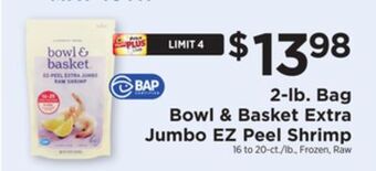 ShopRite 2-lb. bag extra jumbo ez peel shrimp offer