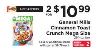 ShopRite Cinnamon toast crunch mega size offer