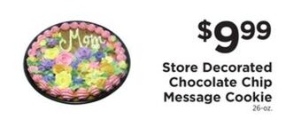 ShopRite Store decorated chocolate chip message cookie offer