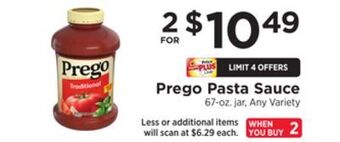 ShopRite Pasta sauce offer
