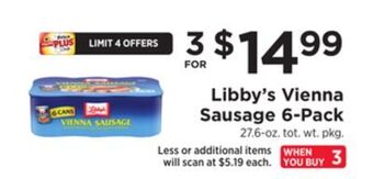 ShopRite Vienna sausage 6-pack offer