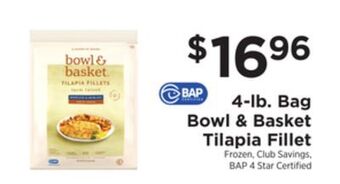 ShopRite 4-lb. bag tilapia fillet offer