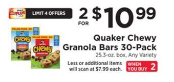 ShopRite Chewy granola bars 30-pack offer