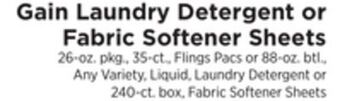 ShopRite Laundry detergent or fabric softener sheets offer