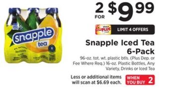 ShopRite Iced tea 6-pack offer