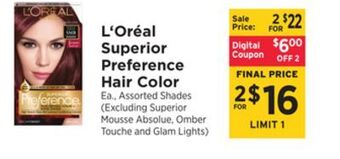 ShopRite Superior preference hair color offer