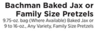 ShopRite Baked jax or family size pretzels offer