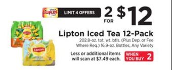 ShopRite Lipton iced tea 12-pack offer