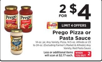 ShopRite Pizza or pasta sauce offer