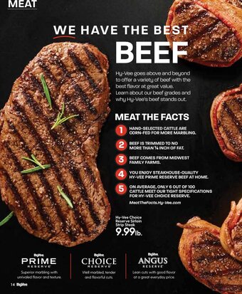 Hy-Vee Hy-Vee Choice Reserve Sirloin Strip Steak offer