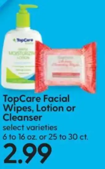 Hy-Vee TopCare Facial Wipes,Lotion or Cleanser 6-16 oz offer