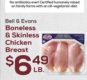 DeCicco & Sons Bell & evans boneless & skinless chicken breast offer