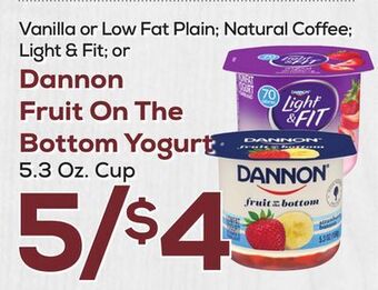 DeCicco & Sons Dannon fruit on the bottom yogurt offer