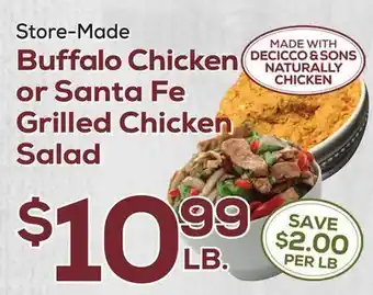 DeCicco & Sons Buffalo chicken or santa fe grilled chicken salad offer