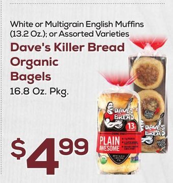DeCicco & Sons Dave's killer bread organic bagels 16.8 oz. pkg. offer