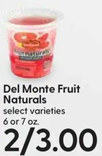 Hy-Vee Del Monte Fruit Naturals 7 oz offer