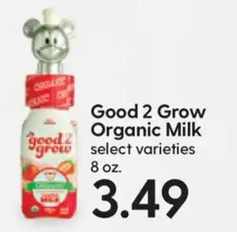 Hy-Vee Good 2 Grow Organic Milk 8 oz offer