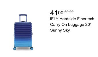 Walmart iFLY Hardside Fibertech Carry On Luggage 20", Sunny Sky offer
